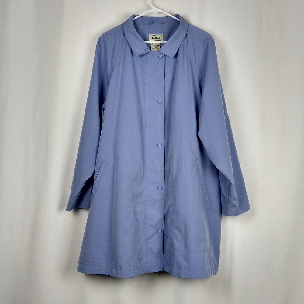LL Bean Periwinkle Blue A-line Coat Jacket 3X Plus